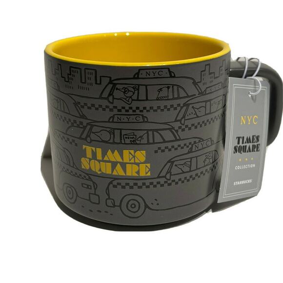Starbucks Mug New York City Times Square 12 oz NYC Taxi Yellow Cab The Big Apple - Picture 2 of 12